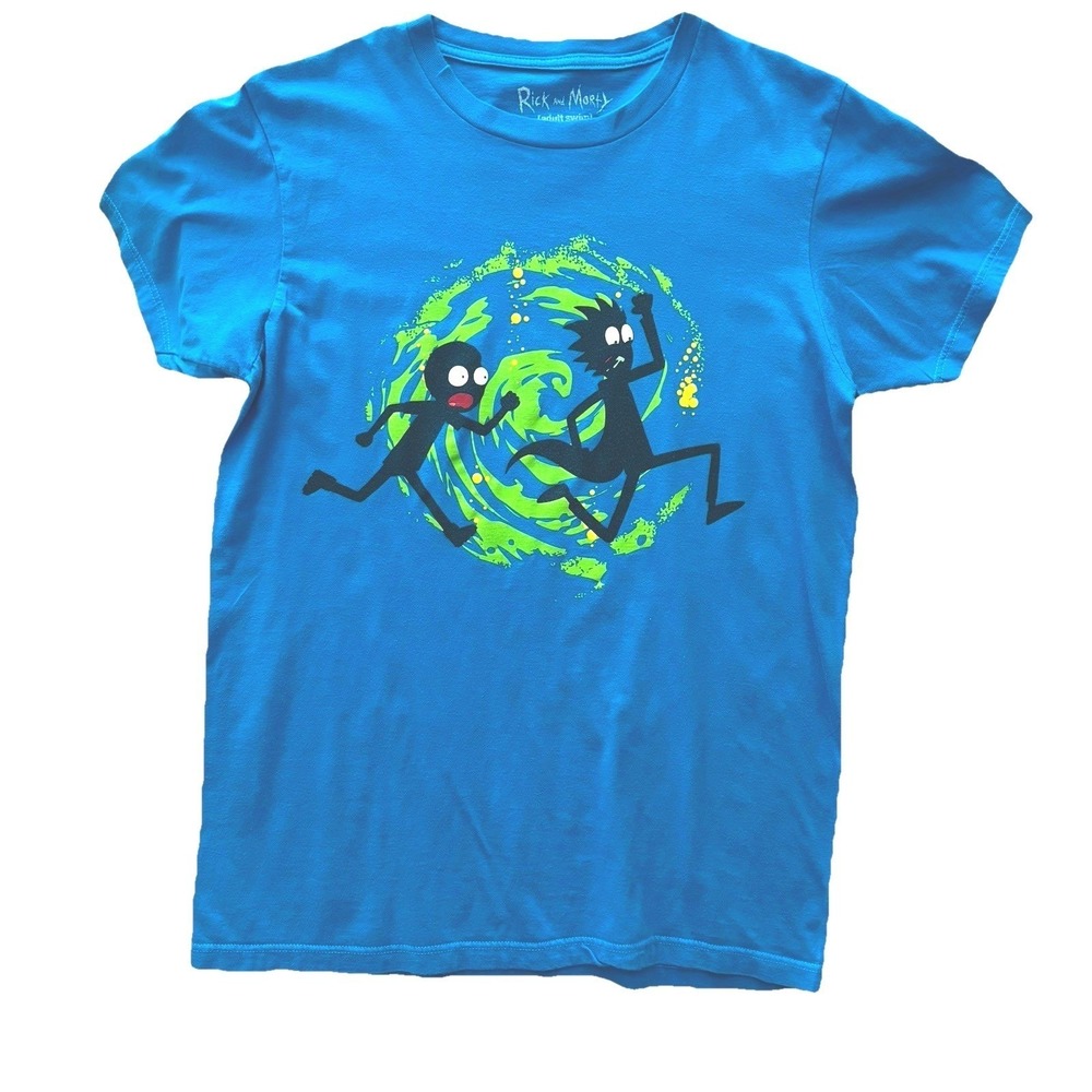 Rick and Morty Intricate Swirl‎ Silhouette Blue T-shirt Official.